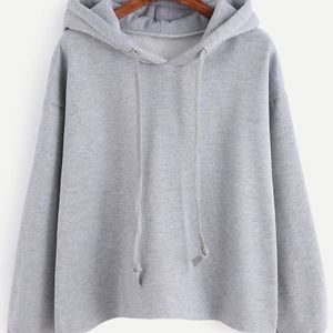 SHEin grey drawstring hooded hoodie XS/S